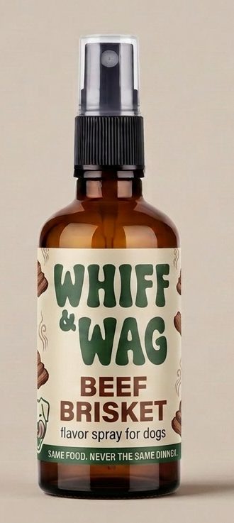 Whiff & Wag BBQ amber glass spray bottle